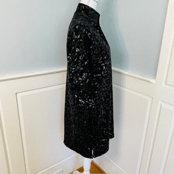Emily McCarthy Poppy Tunic Dress Black Metallic Cheetah XS - Picture 6 of 13